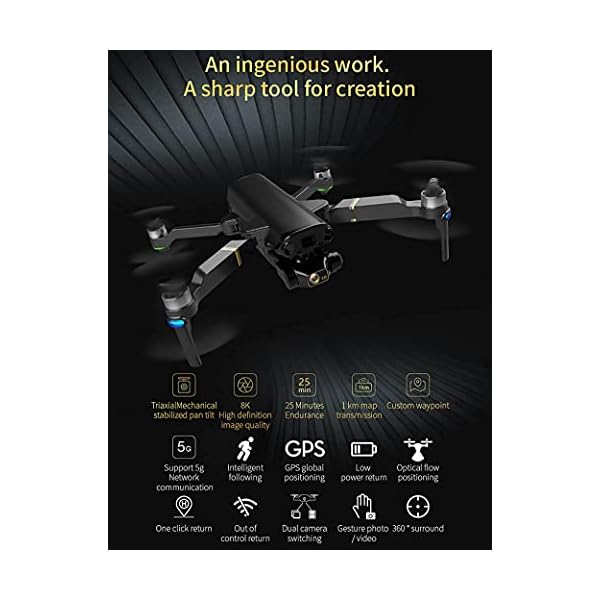 YYAI-HHJU GPS-Drohne, Lailuaxoa Faltbare GPS-Drohne Mit Kamera 8K Für Anfänger Professionelle Mini-Drohne Hd Mechanische… – Bild 3