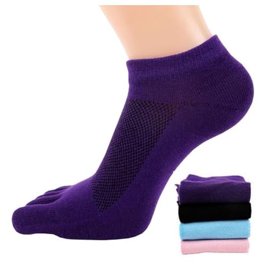 4 Paar Frauen Mesh Lauf- oder Sportsocken, 5-Zehen-Socken