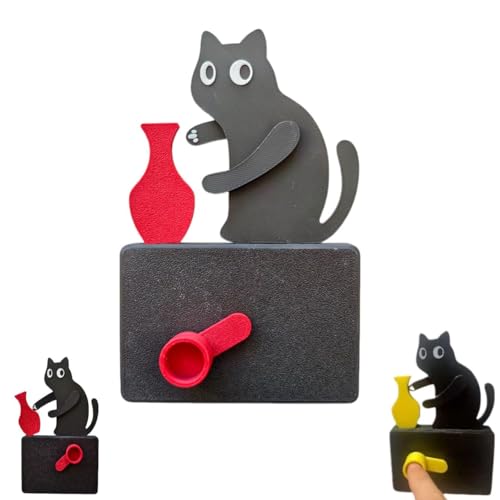 Imán Decorativo Gato Negro con Jarrón Giratorio miniatura 1