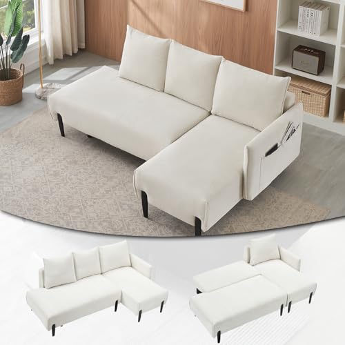 Anwick 3-in-1 Convertible Fold Out Sleeper Couch Bed with L-Shape...