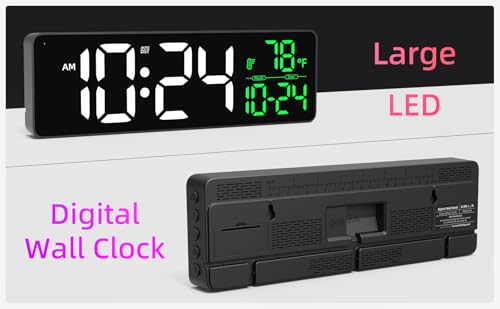 Large LED Digital Wall Clock with Date, Temperature, Auto-Brightness, Auto-DST | Big Digital Clock for Bedroom, Desk, Classroom, Living Room, Kitchen, Office, Gym, Farmhouse, Xmas Gift for Seniors - Image 2