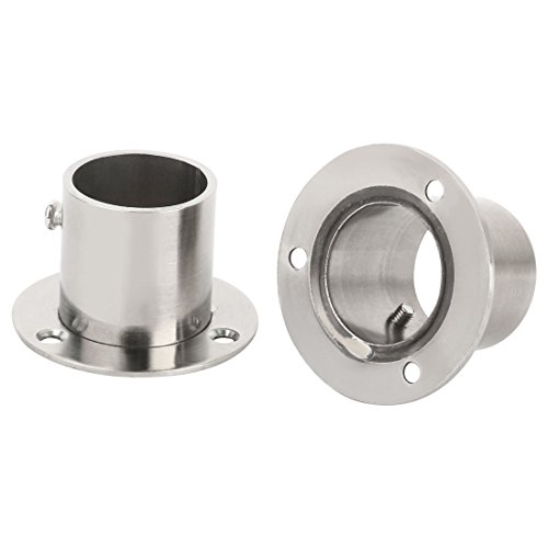 sourcing map 2stk. Edelstahl Schrank Kleiderschrank Stange Halterung Halter Flansch Buchse 32mm