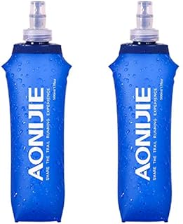 TRIWONDER TPU Soft Folding Water Bottles BPA-Free Collapsible Flask for Hydration Pack - Ideal for Running Hiking Cycling Climbing (500ml/16.9oz - Pack of 2)