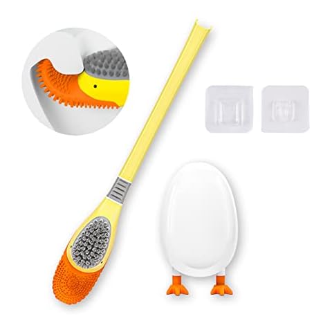WC-Bürste-Set in Ente, Toilettenbürste Reinigungsbürste WC-Reinigungsbürsten WC-Bürstengarnitur Klobürste Ente Toilet Brush Langer Griff gerade Bürste Cover