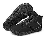 Men's Women's Warm Snow Boots, Waterproof Fur Lined Ankle Boots Winter Booties, Cold Weather Outdoor Hiking Shoes with Wide Toe Fashion Men's Winter Boots (Color : Black-B, Size : 10)