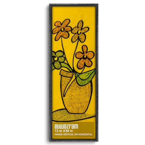 euwazram Ornate Matte Black 13x39 Frame - Single Frame 13 x 39 Poster Frame for Artwork Puzzles Photos and Movie Posters Picture Frames