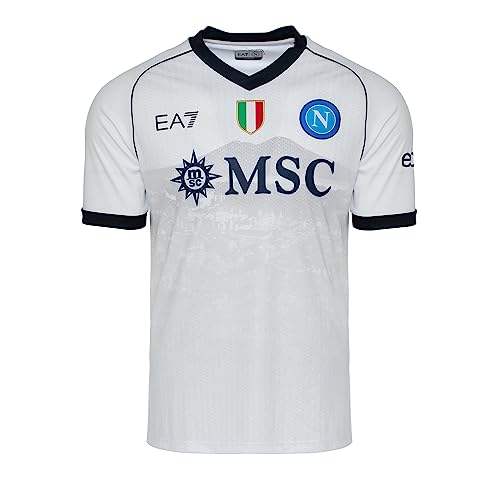 SSC NAPOLI Men's Replica Away Jersey T-Shirt, White, S: Buy Online