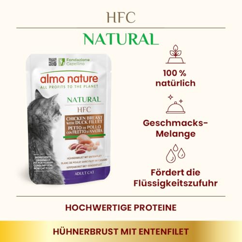 Almo Nature HFC Natural Hühnerbrust mit Entenfilet Katzenfutter nass 24er Pack (24 x 55g), 1er Pack (1 x 1.700 kilograms) – Ansicht 2