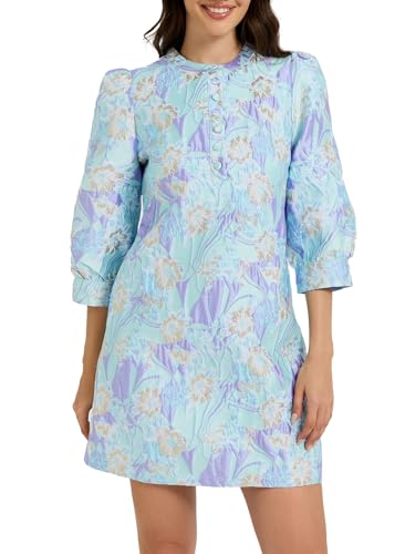 Image of Ladyful Women's Floral Jacquard Dress Cocktail Mini Shift Dresses