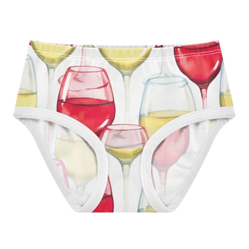Fancy Toddler Girls Underwear 2t Cotton Cute Panties Girl Watercolor Wine Red Yellow Briefs Girls Undies