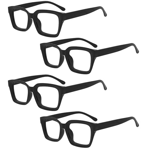 Image of Eyekepper 4 Pack Ladies Reading Glasses - Oversized Square Design Readers for Women Black +3.25