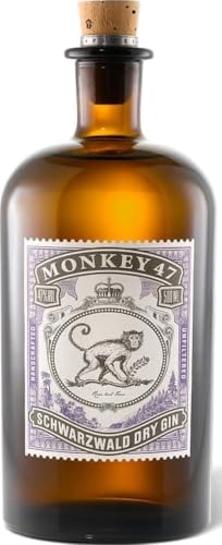 Monkey 47 Schwarzwald Dry Gin – Harmonischer Ultra Premium Gin mit Wacholderaroma & frischen Zitronen- und Fruchtnoten – 1 x 0,5 L | 500 ml (1er Pack)