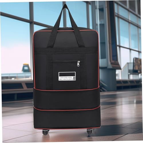 Wheeled Duffle Bag 24x16x8 in Expandable Foldable 360° Rotating Rolling Duffle Bag Carry on Duffle Bag with Wheels and Handle for Camping, Business Trip, Foldable Luggage Bag, Small/32363