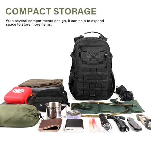 Mardingtop 20L Rucksack Herren Militär Wanderrucksack Klein Trekkingrucksack Tactical Backpack mit MOLLE-System für Outdoor Taktischer Camping Wandern Reisen