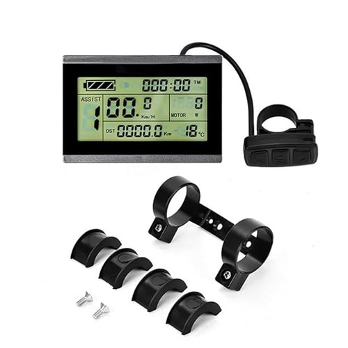 SNHMFUH 24V 36V 48V E-Bike Computer KT LCD-3 Display Control Panel Electric Bicycle LCD Display Riding Status Display E-Bike Conversion Accessories for KT Controller,Black