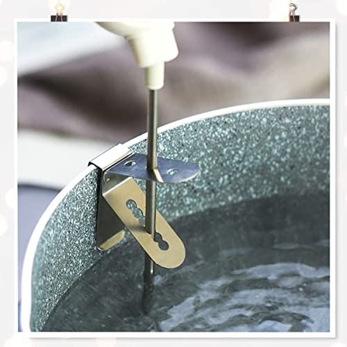 Thermometer Clip Bratenthermometer Klammern Temperaturfühler- Edelstahl Universal Halter Temperaturfühlers Halterung für Grill BBQ Raucher Ofen Temperatur Monitor, 2 Stück, Silber