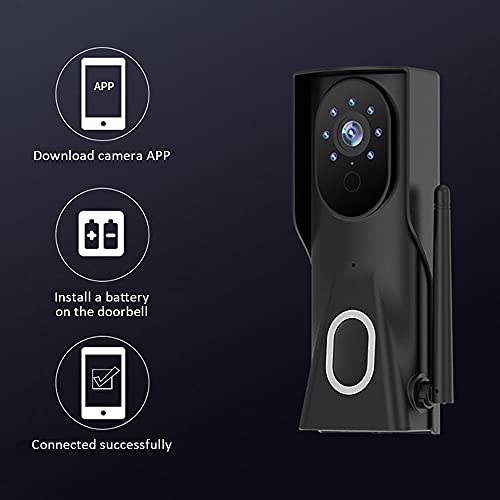 TIAOTIAO Campainha com campainha de vídeo inteligente sem fio, campainha de câmera de vídeo com carr