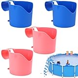 IIRC Getränkehalter Pool, 4 Stück Bierhalter Pool, Pool Wasserbecher-Hängehalter für das Schwimmbad zur Aufbewahrung von Getränken, Bier, Mobiltelefon