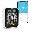 Brandson - CO2 Melder WiFi - Messgerät WLAN Luftqualitätsprüfer - Kohlenstoffdioxid Sensor Messung PPM - Tuya Smart Home - Raumluft Lüftungsampfehlung - Temperatur - Luftfeuchtigkeit Hygrometer