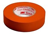 3M T1510 Temflex 1500 Vinyl Elektro-Isolierband, 15 mm x 10 m, 0,15 mm, Orange, 5 Stück