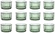 HofferRuffer Teelichthalter, 12 Stück, Glas-Teelichthalter für Abendessen, Hochzeit, Party, Weihnachten, Wohnzimmer, Geschenke,Grün