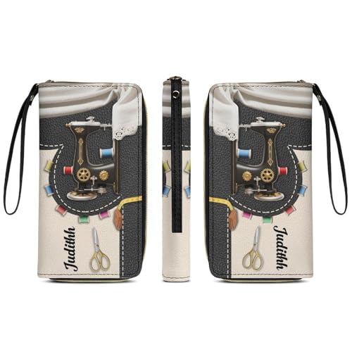 Personalized Sewing Machine Leather Wallet Custom Name Sewing Wallet Funny Mom Purse Gift For Women Mom Grandma Xmas Birthday Anniversary (style 5)3