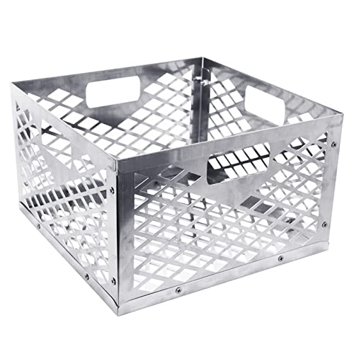 Eastuy Charcoal Basket For Oklahoma Joe, Stainless Steel Charcoal Firebox Basket, Silver Stainless Steel Charcoal Box Compatible With Most Offset Smoker Grills 30 0x20 Cm