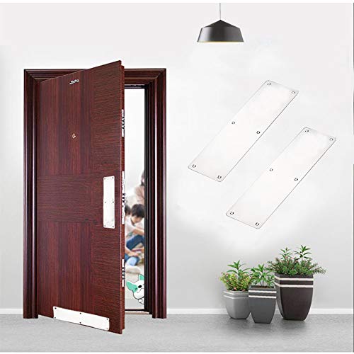 Door Finger Push Plate, Pack Of 2 Kaiissa Fire Door Finger Plate/Push Plate 300 X 80Mm Stainless Steel Brushed Plate Door/Bottom Door Protection With Holes And Screws - Square Corner #TOP1