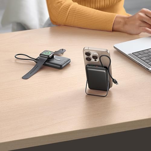 Image of Mcdodo 2-in-1 Magnetic Wireless Powerbank - Compatible with Apple iPhone, Watch and Airpods, 10000mAh, 20W