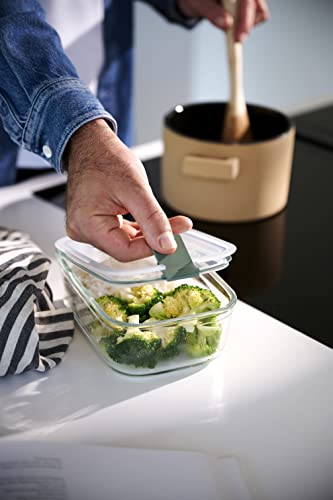 Mepal Glass Food Container EasyClip 450ml Microwave Safe Nordic Sage Airtight Leekproof Click Closure