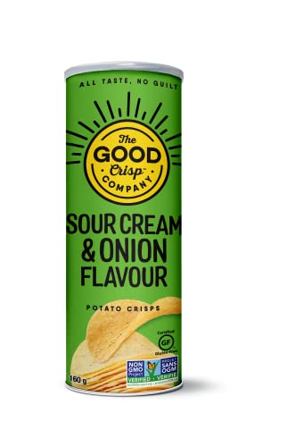 The Good Crisp Company, Sour Cream And Onion, Gluten Free Potato Chips (5.6 Ounce Canisters, Pack Of 8), Non-Gmo, Allergen Friendly, Potato Chip Snack Pack, Gluten Free Snacks #TOP1