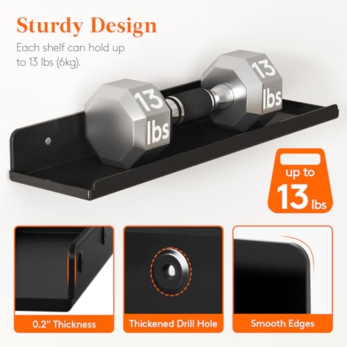 Image of Lifewit Acrylic Floating Shelves for Bathroom 14 inch Black, 4 Pack