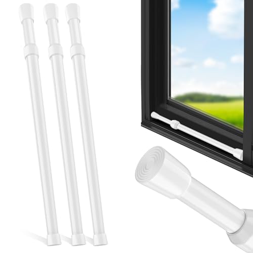 Artoshin 3 Pack Window Security Bar Adjustable Sliding Lock Security Stick for Rubber Tips, Adjustable Sliding Glass Door Lock Bars 15.7''-27.5'' Window Safety Lock Bar (16" to 28"-3Pcs)
