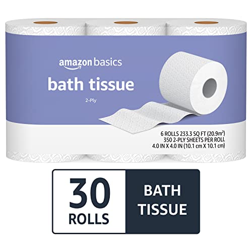 Amazon Basics 2Ply Toilet Paper 5 Packs, 6 Rolls per pack (30 Rolls