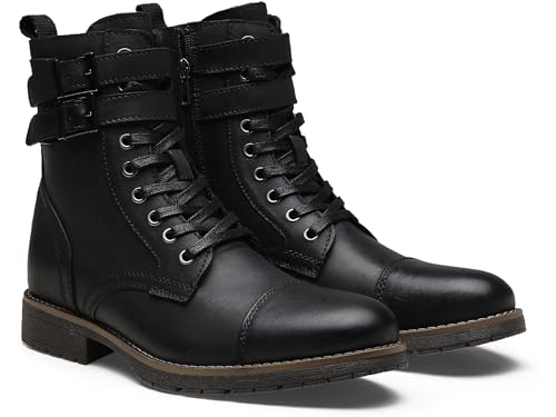 Image of Vostey Mens Boots Motorcycle Casual Boots for Men Zipper Fashion Chukka Boots Mens