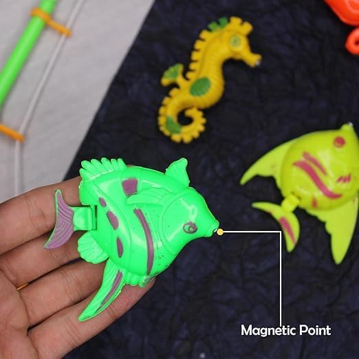 Image of Prime Magnetic Fish Catching Game with Colorful Fishes and Magnetic ROS for Kids (Fishing Game)