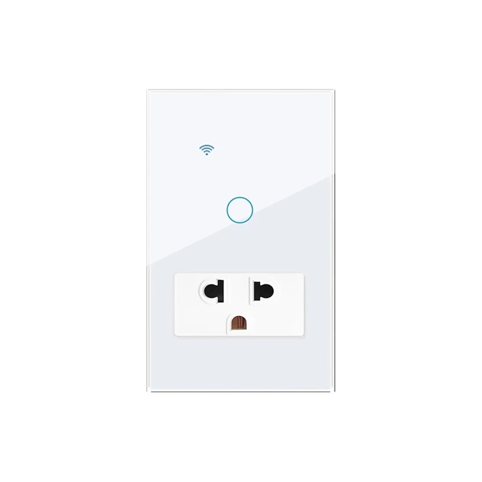 Prise de commutateur intelligente WiFi Standard thaïlandaise 118 × 75mm, commande tactile à 2 gangs, commande vocale APP Tuya(UB-T01W-2)