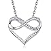 Produktbild Halsketten für Frauen 925 Sterling Silber Charm Herz Kette Zirkonia Halskette Unendlichkeitszeichen Mädchen Geschenke Zum Muttertag by AmorAime