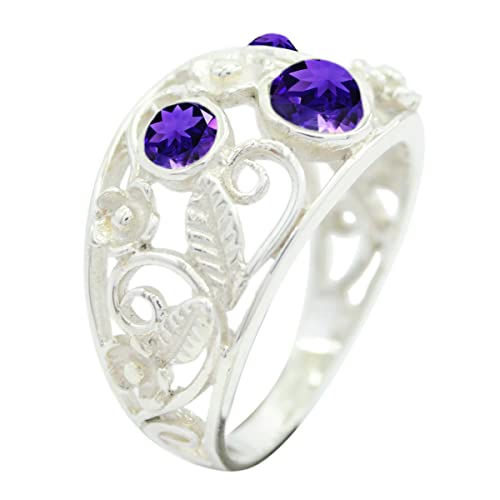 Choose Your Gemstone Engagement Jewelry Sterling Silver Round Shape Beautiful Design Wedding Gemstone Wedding Promise Gift Casual Wear Party Wear Daily Wear Office Wear US Size 4 to 122