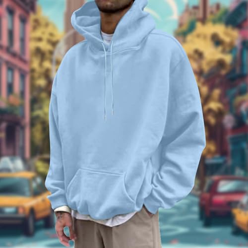 Oversized Hoodies for Men Solid Color Drawstring Long Sleeve Pullover Casual Outdoor Climbing Party Fashion Sweatshirt3