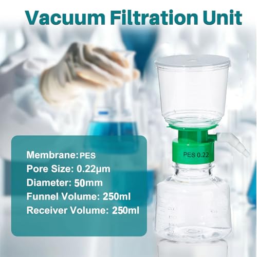 Image of 250ml Vacuum Filter Units - PES Bottle Top Vacuum Filter 0.22μm, Individually Wrapped,Pack of 1