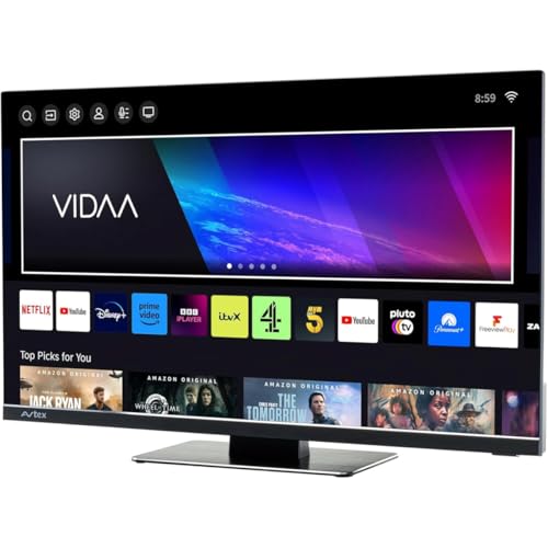 Avtex TV LED 23.8'' 60cm Lecteur DVD intégré Téléviseur Full HD Smart TV VIDAA Camping-Car