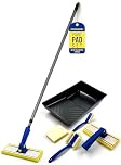 Paint Pad Set with Handle - Paint Pads for Walls and Ceilings - Includes Large, Medium, Small, Triangle, Flat Paint Pads, Telescopic handle for Decorating - Interchangeable Heads