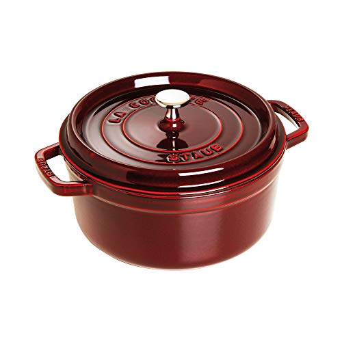 Image of Staub Cast Iron 13.25-qt Round Cocotte - Grenadine, Made in France
