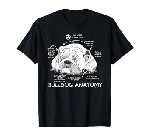 Funny Cute English Bulldog Anatomy Dog Biology Gift T-Shirt Small