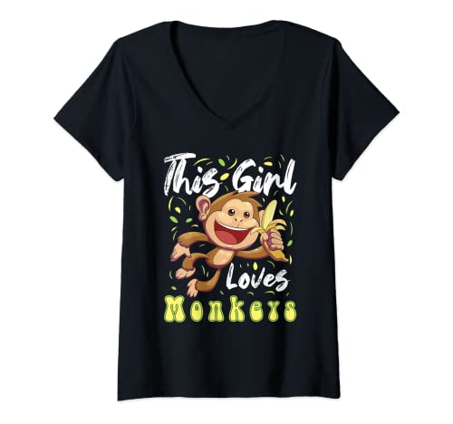 Femme Monkey Lover Funny Gesture Pose Girl Zookeeper Jungle Fan T-Shirt Cover