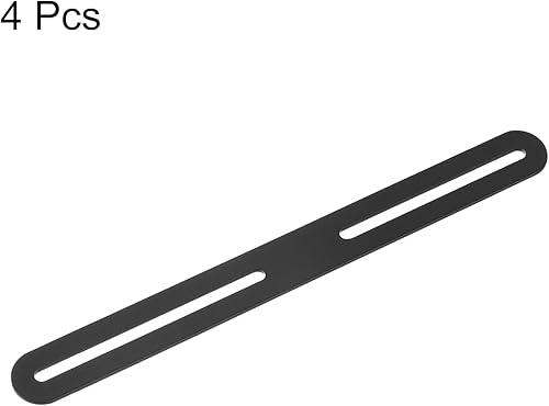 Miniatura 3 de uxcell Código de esquina ajustable, 4 piezas de 11.024 x 0.945 in, soportes de acero inoxidable rectos y gruesos, para conector fijo de estante de