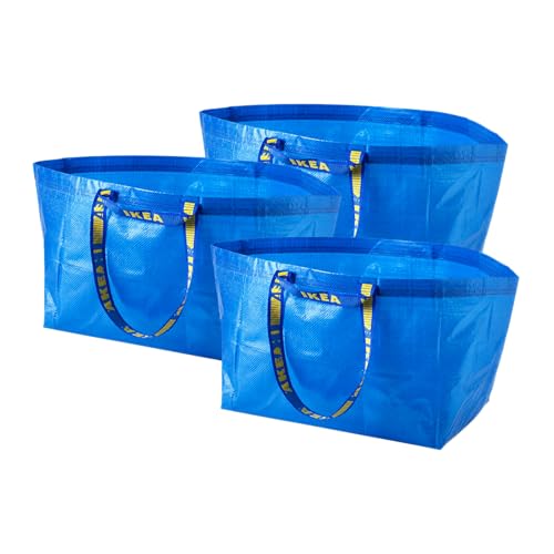 3 x blaue große Tasche ideal zum Einkaufen Waschen und Aufbewahren