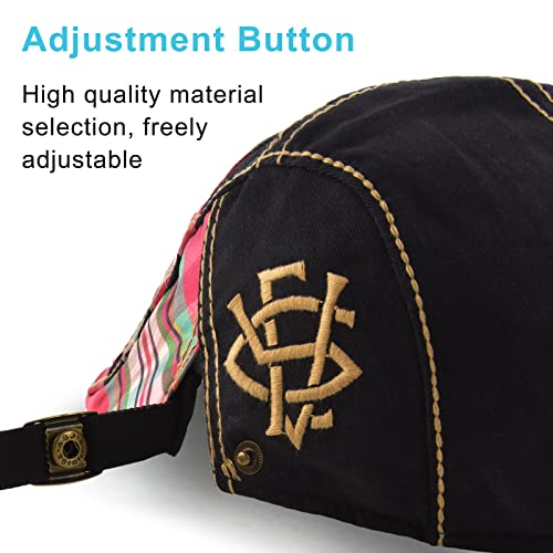 Image of M MOACC Men Beret Hat Cotton Adjustable Newsboy Hats Cabbie Gatsby Cap Driving Flat Caps