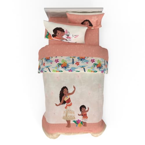 Image of Disney Moana 2 Kids Bedding Super Soft Microfiber Reversible Comforter and Sheet Set, 4 Piece Twin Size, (Officially Licensed Product) By Franco